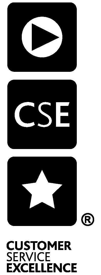 Customer Service Excellence UK Logo in Black and white